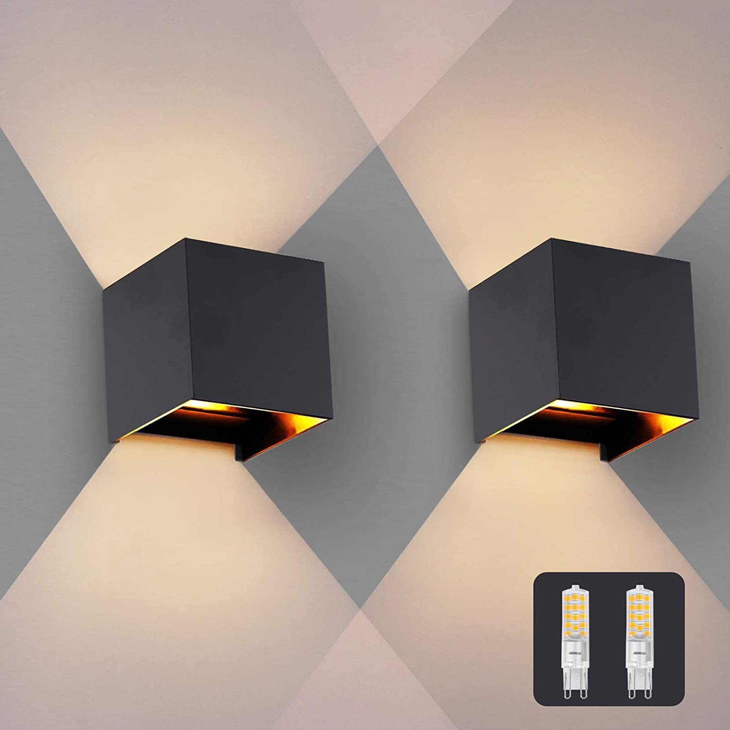 OOWOLF Outdoor Wall Lights Pack Of 2 IP65 LED Wall Keystone 4