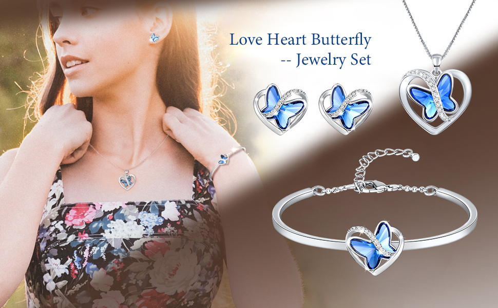 Love Heart Butterflr Necklace