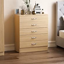 pine Riano 5 drawer chest