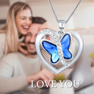 love heart butterfly necklace