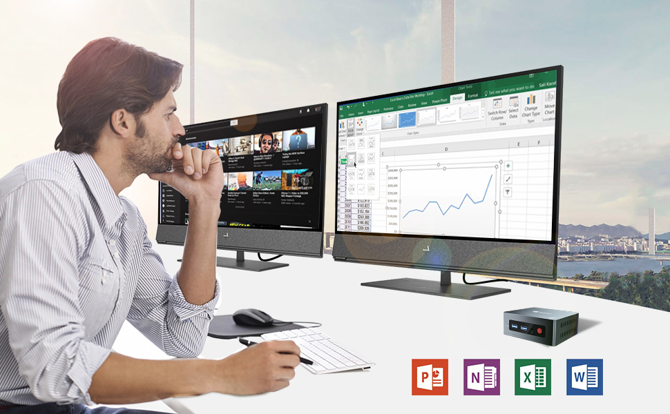 mini pc beelink GK35 windows 10 pro 4k dual dispaly mini computers office work HTPC