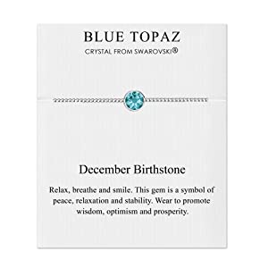 Philip Jones December (Blue Topaz) Birthstone Bracelet Created with Austrian Crystals
