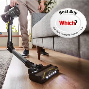 Powerclean with ActiFlex illustrating LED Lights and under furniture cleaning