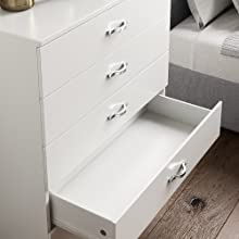 Vida Designs Riano 5 Drawer Chest, White