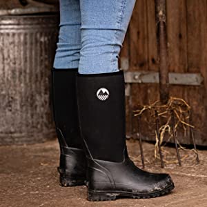 Womens ladies wellingtons wellies boots neoprene waterproof warm yard walking muck steel comfy