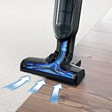 Photo of a vacuum cleaner on carpets and hard floors