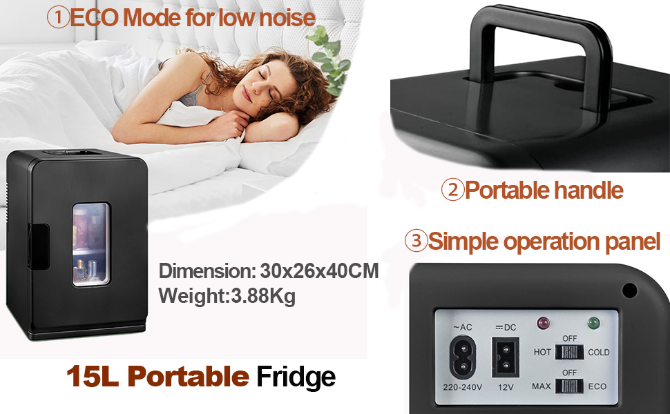 Mini Fridge for Bedroom 15L