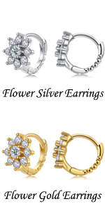 Flower-shaped Hoop Earrings
