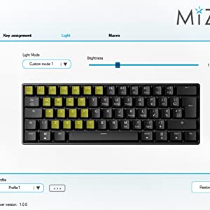 Mizar Luna mz60 customizable PCB software lighintg
