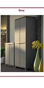 Outdoor Cabinet, Plastic Cabinet, Adjustable Shelves, Outdoor Furniture