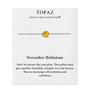 Philip Jones November (Topaz) Birthstone Bracelet Created with Austrian Crystals