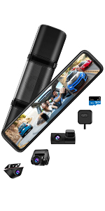 dash cam front and rear camera mirror mirror reverse camera rear view dash camera