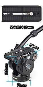 Video Fluid Head Tripod Drag Pan Head INNOREL H90 CNC All Metal Panoramic Tripod Head