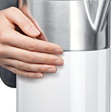 Hand next to Bosch Styline TWK8631GB kettle