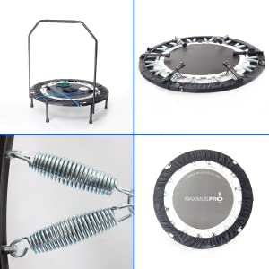 maximus pro rebounder mini trampoline with handle for exercise trampolines 