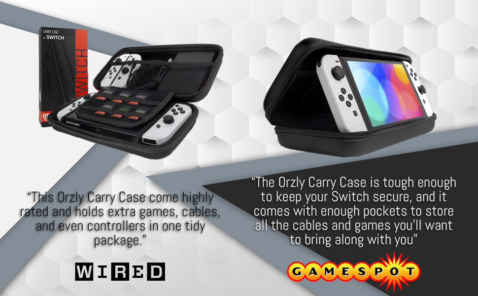 Orzly Protective travel carrying carry case accessory for Nintendo Switch OLED console accessories