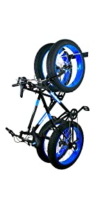 blat fat tire bike wall rack hanger hooks holder bicycle garage indoor storage vertical 2 two thick 