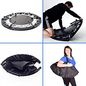 mini trampoline with handle bar_ rebounder_ exercise trampolines maximus life 