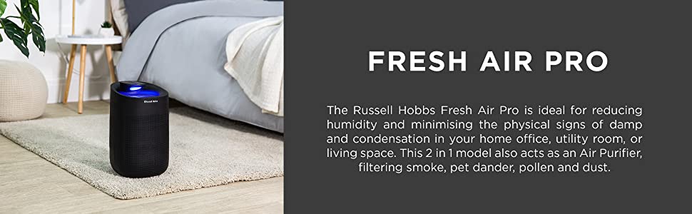 Russell Hobbs black fresh air dehumidifier