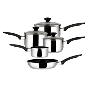 Prestige 5-Piece Stainless Steel Pan Set - Silver