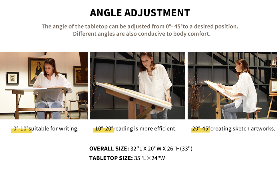 MEEDEN White Board Wood Drafting Table