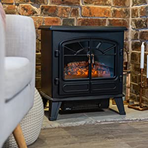 Russell Hobbs RHEFSTV2003B 1.85kW Double Door Stove Fire