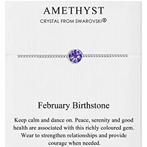 Philip Jones February (Amethyst) Birthstone Bracelet Created with Austrian Crystals