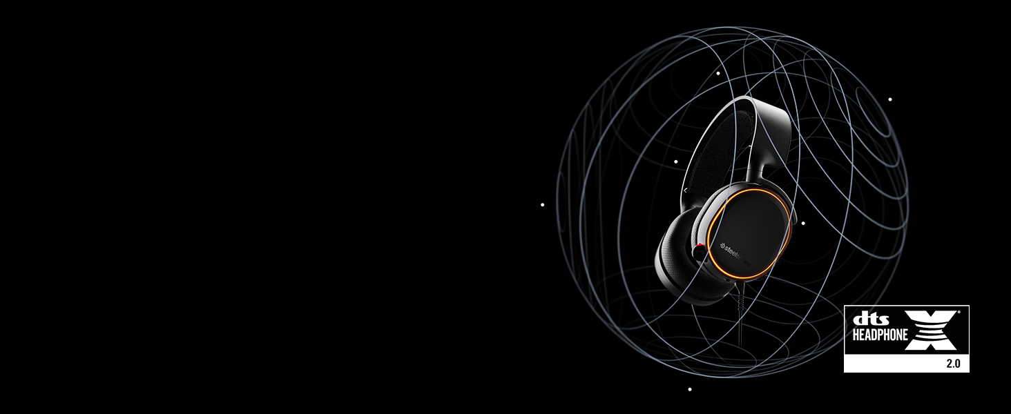 SteelSeries Arctis 5, Gaming Headset, RGB Illumination, DTS Headphone X v2.0 Surround for PC and PS4