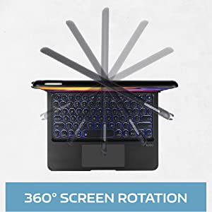 iPad keyboard case for 9.7 inch iPads that can rotate 360 degrees