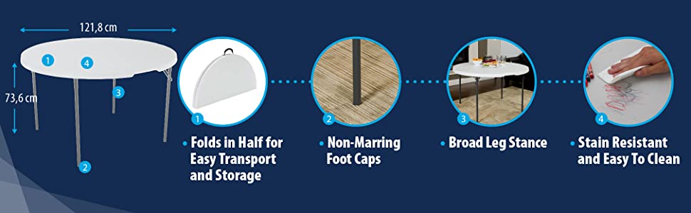  Folds in Half for Easy Transport and Storage  Indoor/Outdoor Use  Lightweight Design