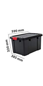 Storage boxes with click closure, Power Box by Iris Ohyama