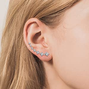 crystal ear climber earrings
