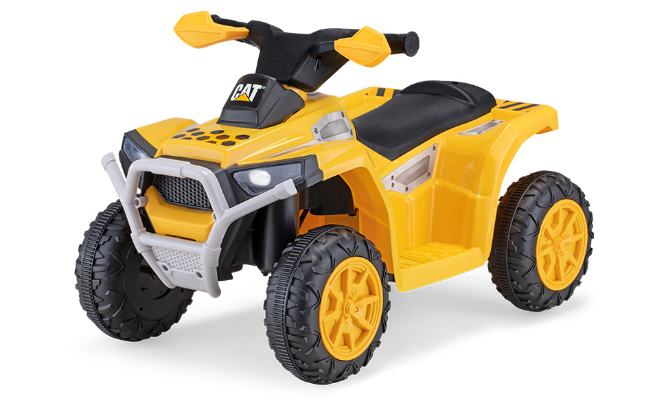 Kid Trax CAT Quad Toddler Electric Ride On Toy, 6 Volt, Yellow