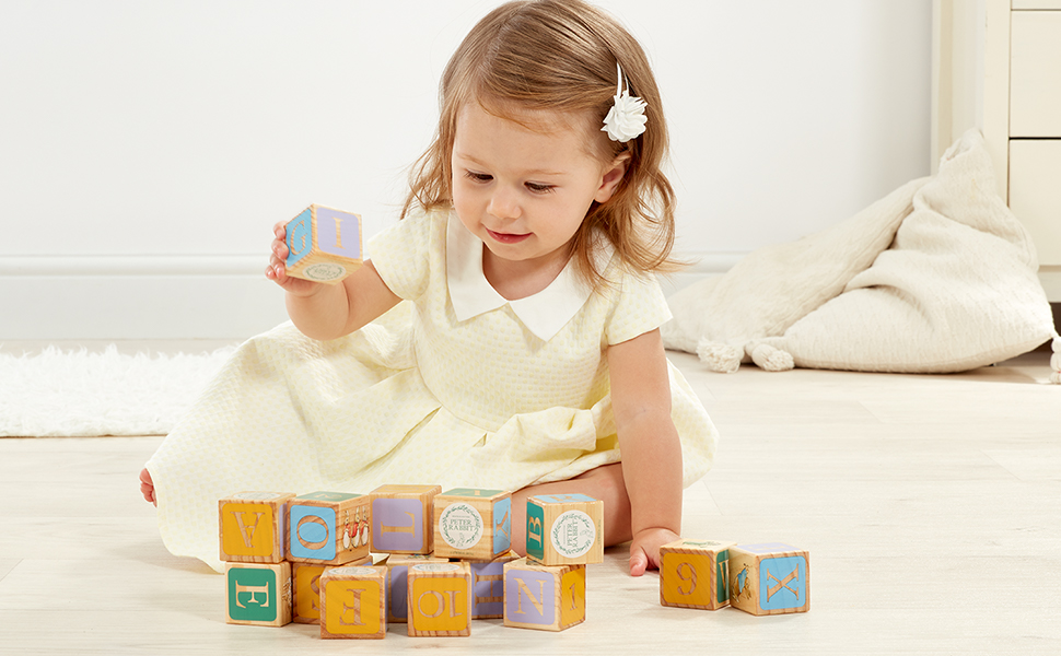 peter rabbit wooden building blocks for toddlers and babies unisex