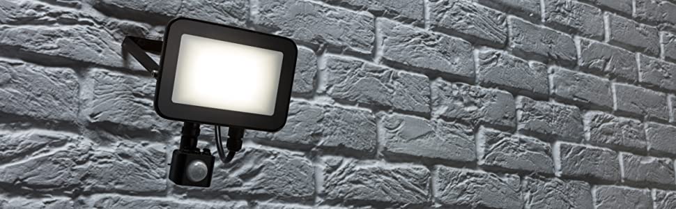 FLN LED Floodlight fitted optional PIR motion sensor