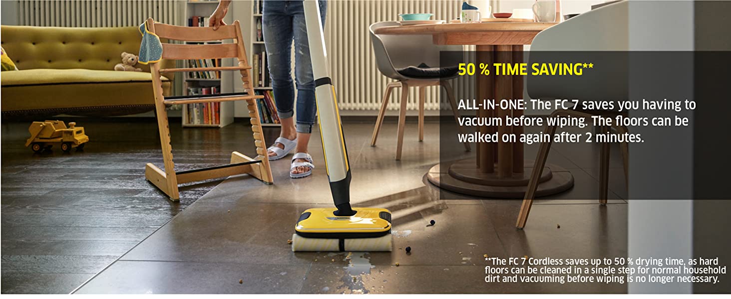 A hard floor cleaner, 20% better-cleaning performance: 500 roller revolutions per minute 