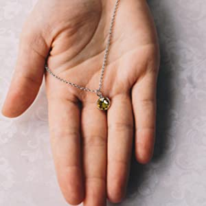 Philip Jones November (Topaz) Birthstone Necklace Created with Austrian Crystals