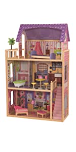Kayla Dolls House for girls, Wooden dollhouse