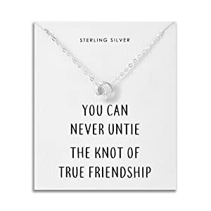 Sterling Silver Friendship Quote Knot Necklace