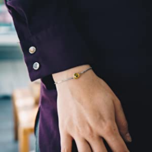 Philip Jones November (Topaz) Birthstone Bracelet Created with Austrian Crystals