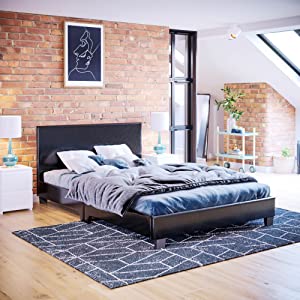 Lisbon Small Double Faux Leather Bed