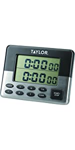 dual; kitchen; countdown; timer; 24 hour; cooking; roasting; baking