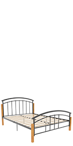 Vida Designs Venice King Size Metal & Wood Bed, Black