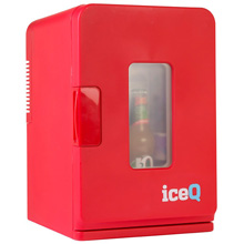 iceQ 15 Litre Deluxe Portable Mini Fridge With Window - Red