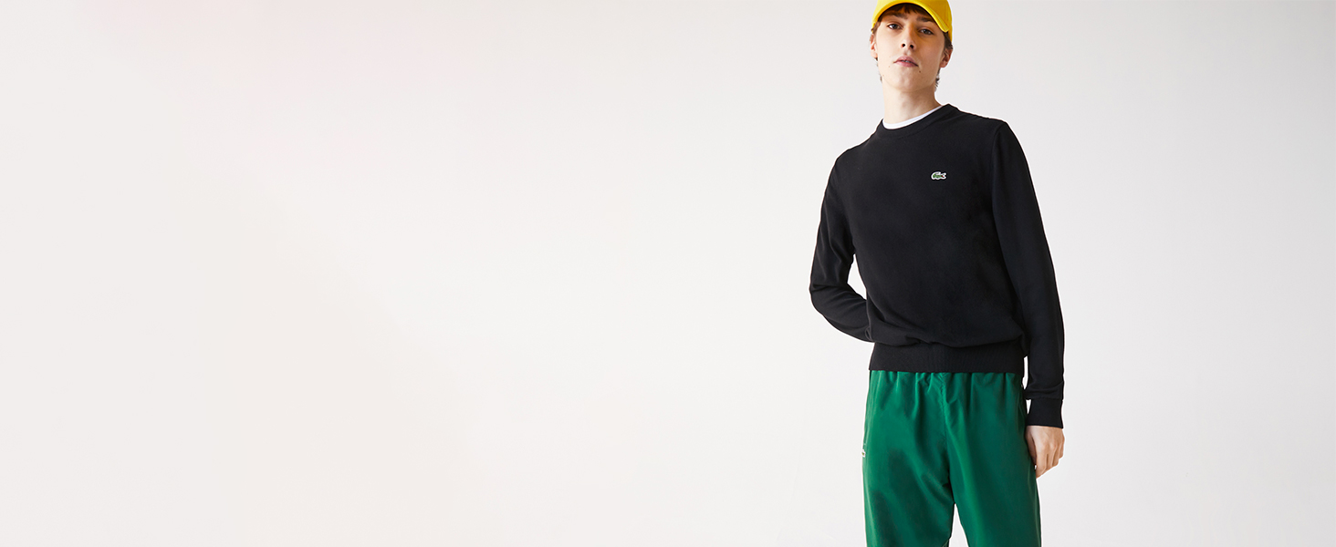 Lacoste black crew neck pullover