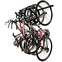 omni bike kit storage rack system garage adjustable vertical hooks metal hanger 5 bikes wall mount