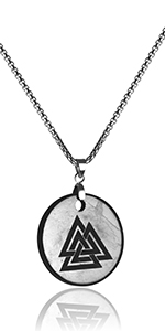 valknut shungite pendant healing crystal necklace for men gift for women emf protection stone