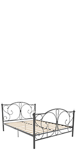 Vida Designs Barcelona King Size Metal Bed, Black