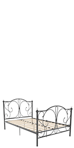 Vida Designs Barcelona Small Double Metal Bed, Black