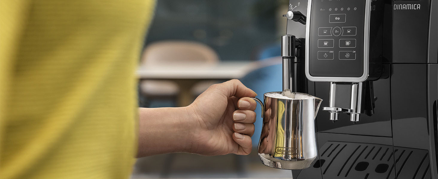 Milk frother, delonghi coffee, bean to cup, dinamica